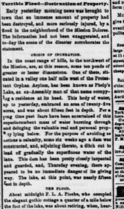 Photo of the original Daily Alta California article from March 15, 1862