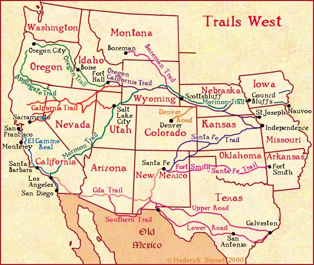 In case you want to see the trails people took (mostly on foot) to reach the west. Amazing. Image: Frederic Smoot.
